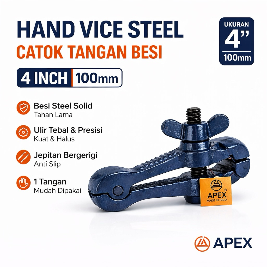 Jual Hand Vice Steel 4 Inch (100mm) APEX | Catok Tangan Besi Mini Kuat ...