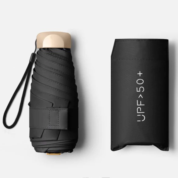 Payung Lipat Mini Cantik Anti UV UPF 50 dengan Sarung dan Tali