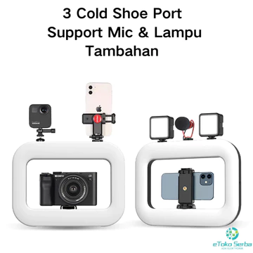 Lampu Ring LED Untuk Live Streaming Shooting Video HP Fill Light Dual Color