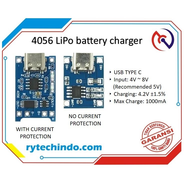 Jual TP4056 1A Lithium Battery Dedicated Charging Module 4056 Type C ...