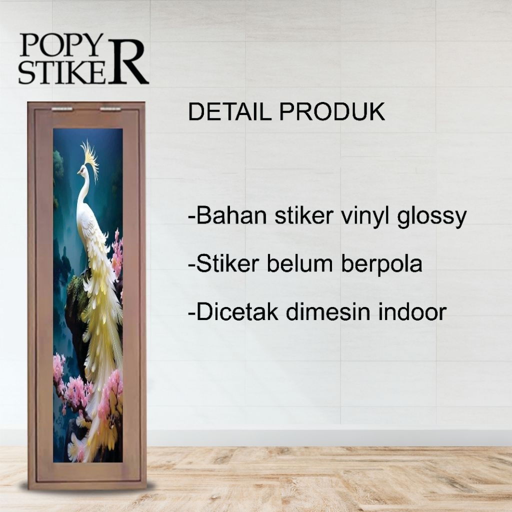 Jual STIKER KACA / STIKER KACA JENDELA MOTIF MERAK TEMPEL LUAR / TIDAK ...