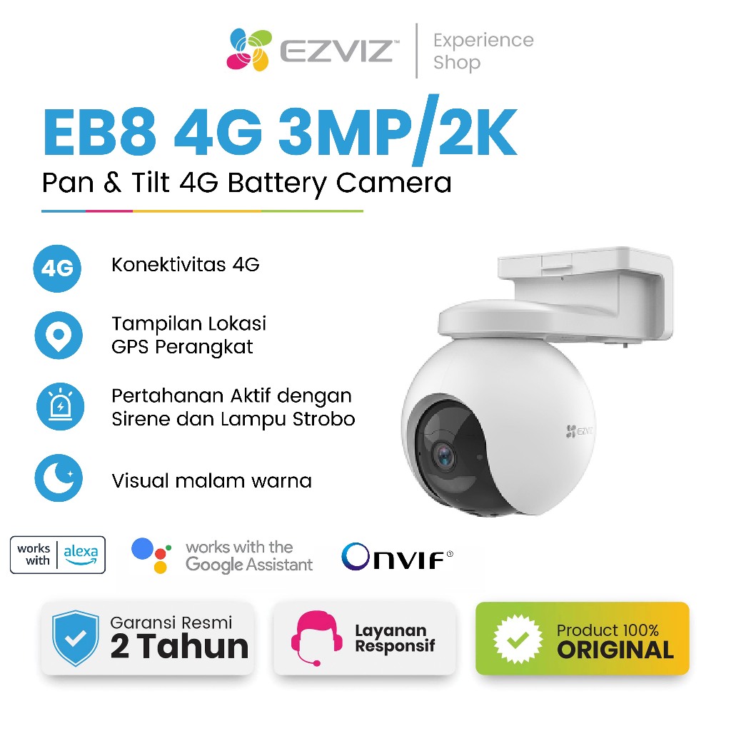 Jual EZVIZ EB8 3MP/2K 4G Battery Outdoor Camera Pan & Tilt | Shopee ...