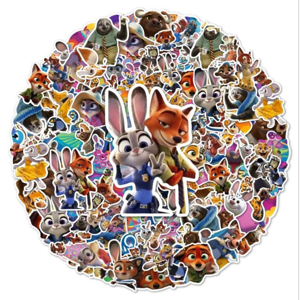 Jual 52 pcs Sticker Zootopia disney Anti Air DIY Scrapbook Graffiti ...