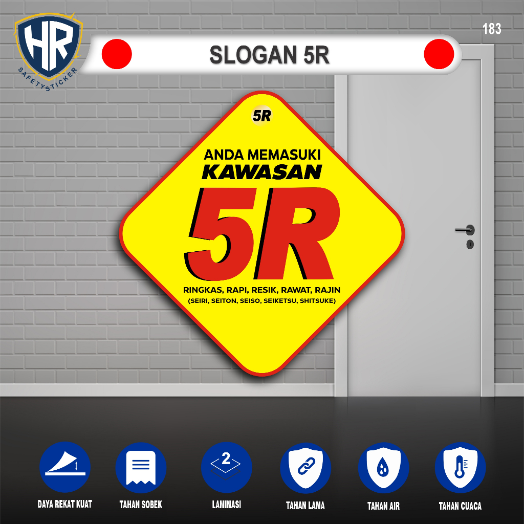 Jual Stiker Slogan 5R K3 (Ringkas Rapi Resik Rawat Rajin) | Sticker ...