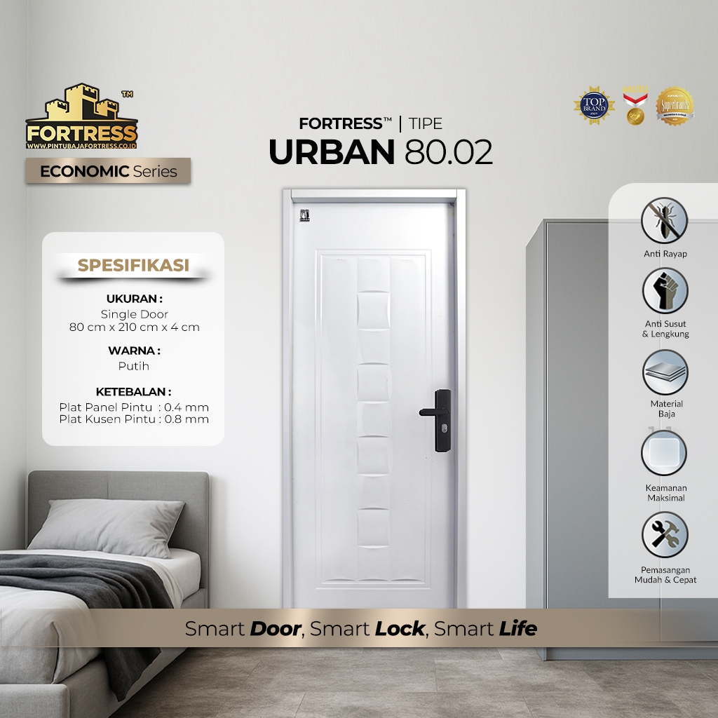 PINTU BAJA FORTRESS TYPE URBAN 80 PUTIH - LUAR JABODETABEK