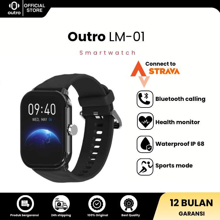Outro Smartwatch LM-01 | HD Screen 2.01" Wide Display | Sync to Strava | IP68 Waterproof | Bluetooth Calling | 100+ Sports Mode