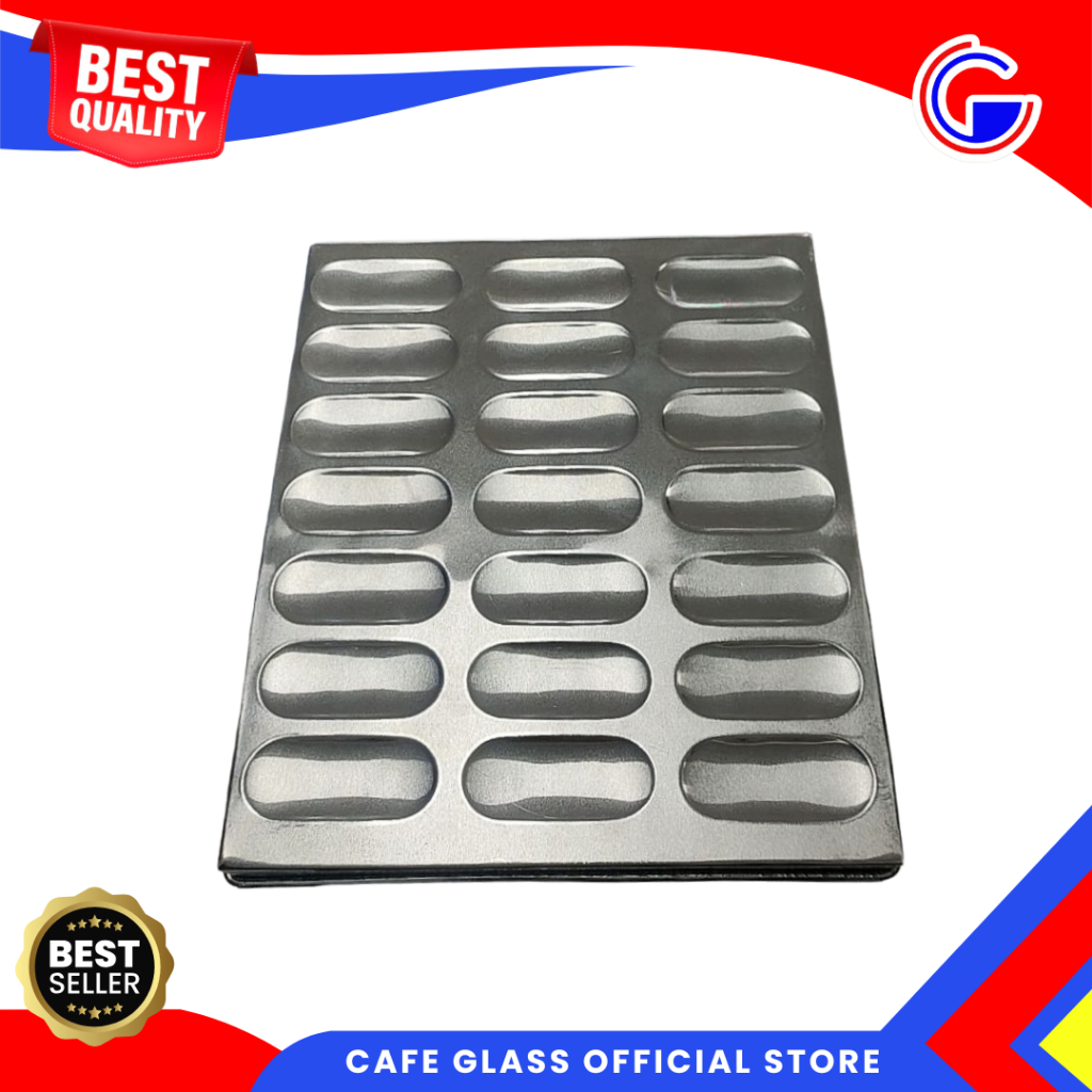 Loyang Cookies Lidah Kucing isi 24 Lubang - Cetakan Kue Kering - Loyang Aluminium Tebal