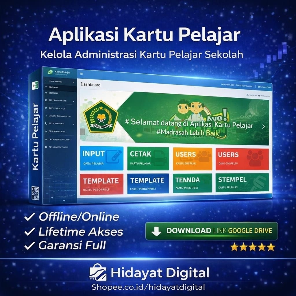 Aplikasi Software Kartu Pelajar Berbasis Website Offline/Online- (bahasa Indonesia)