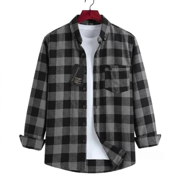 Kemeja Flanel Pria MOTIF SULTAN Lengan Panjang Kualitas Premium Slimfit Motif Garis Hitam