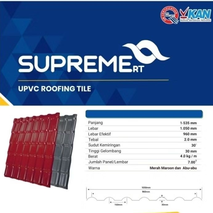 Atap genteng UPVC Roofing Tile Supreme RT