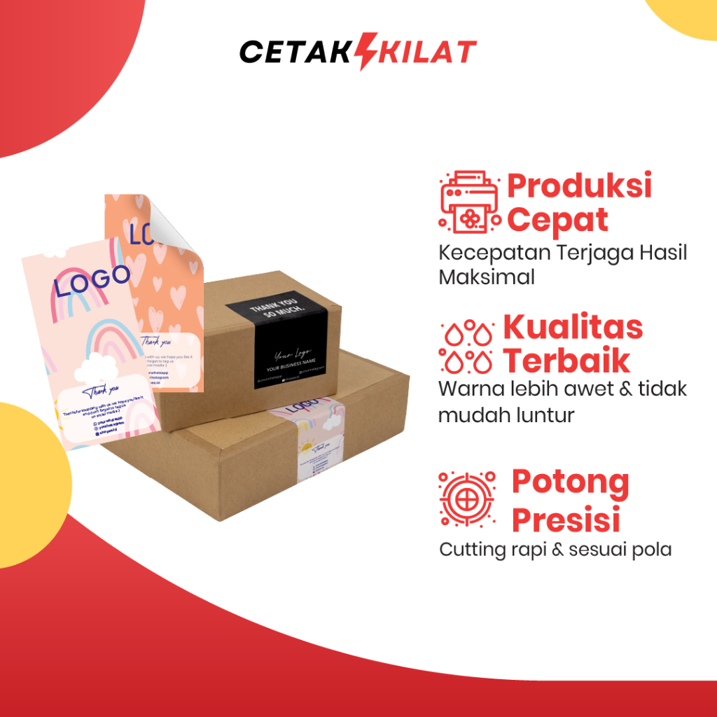 Jual stiker custom / custom stiker / cetak sticker segel box packaging ...