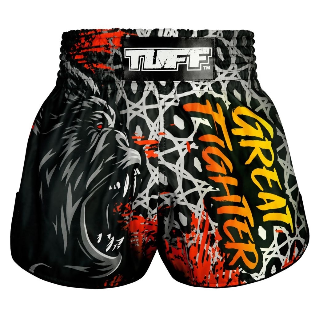 Jual TUFF Muay Thai Shorts Boxing Trunks Retro Style TUF-RMS123-BLK ...