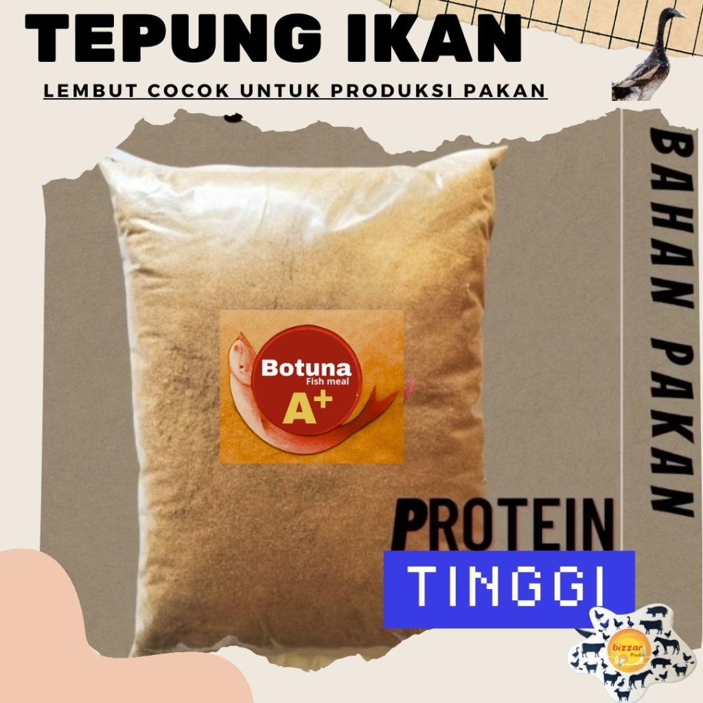 Jual TEPUNG IKAN FISH MEAL BOTUNA SUPER PROTEIN TINGGI REPACK 1KG ...