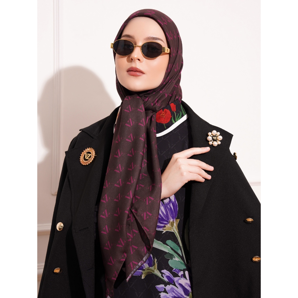 Vivizubedi Monogram Voal Scarf 120x120 Cm