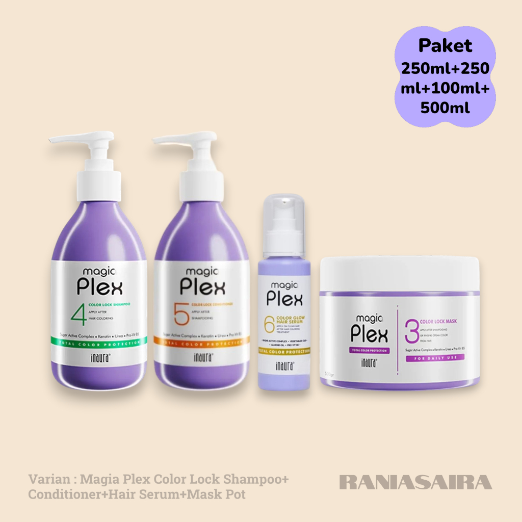 Jual INAURA PAKET Magia Plex Masker 500gr + Shampoo 250ml + Condi 250gr ...