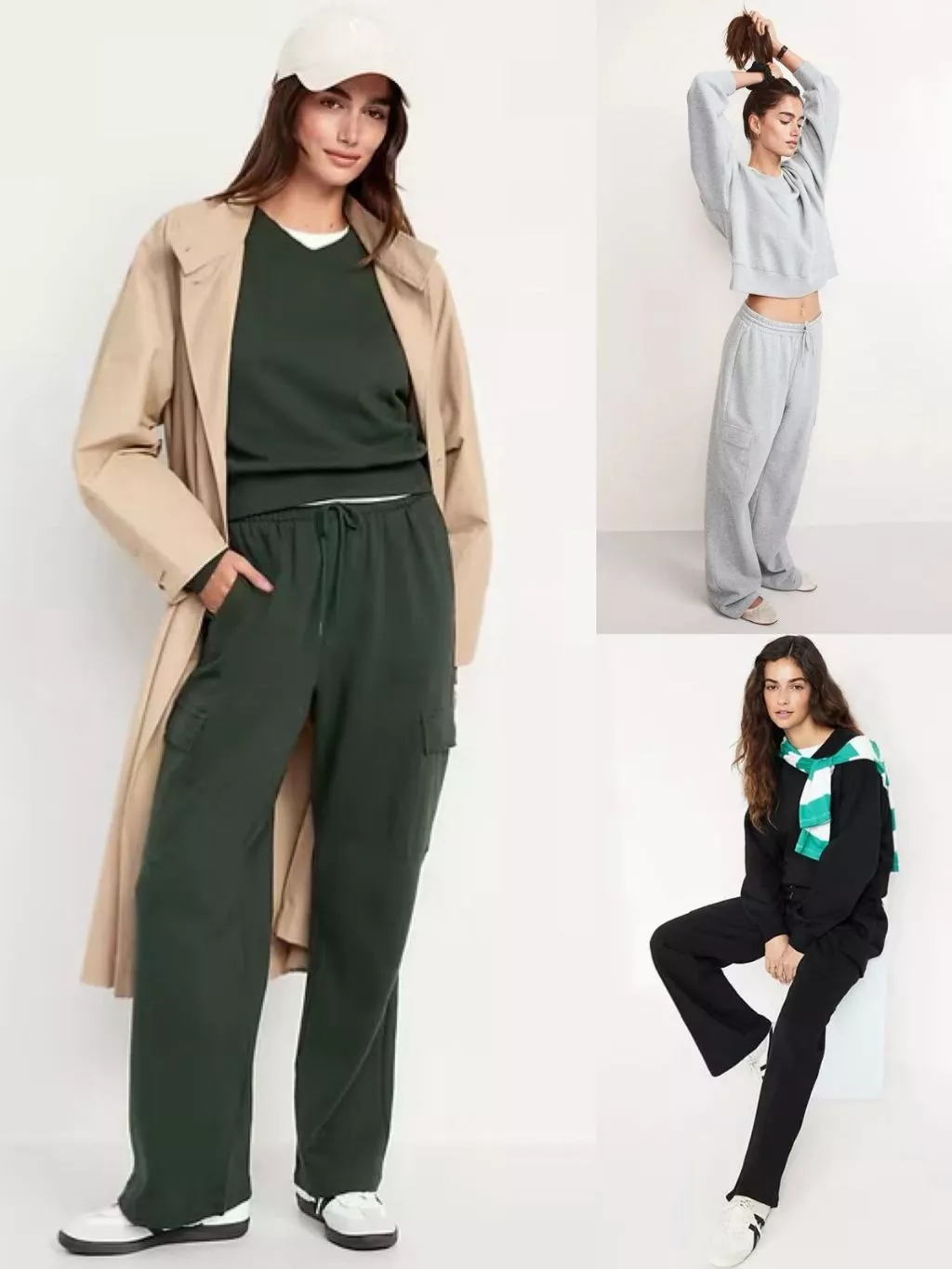 Celana Panjang Cargo Wanita OLN Extra High-Waisted SoComfy Cargo Wide-Leg Sweatpants - 2307