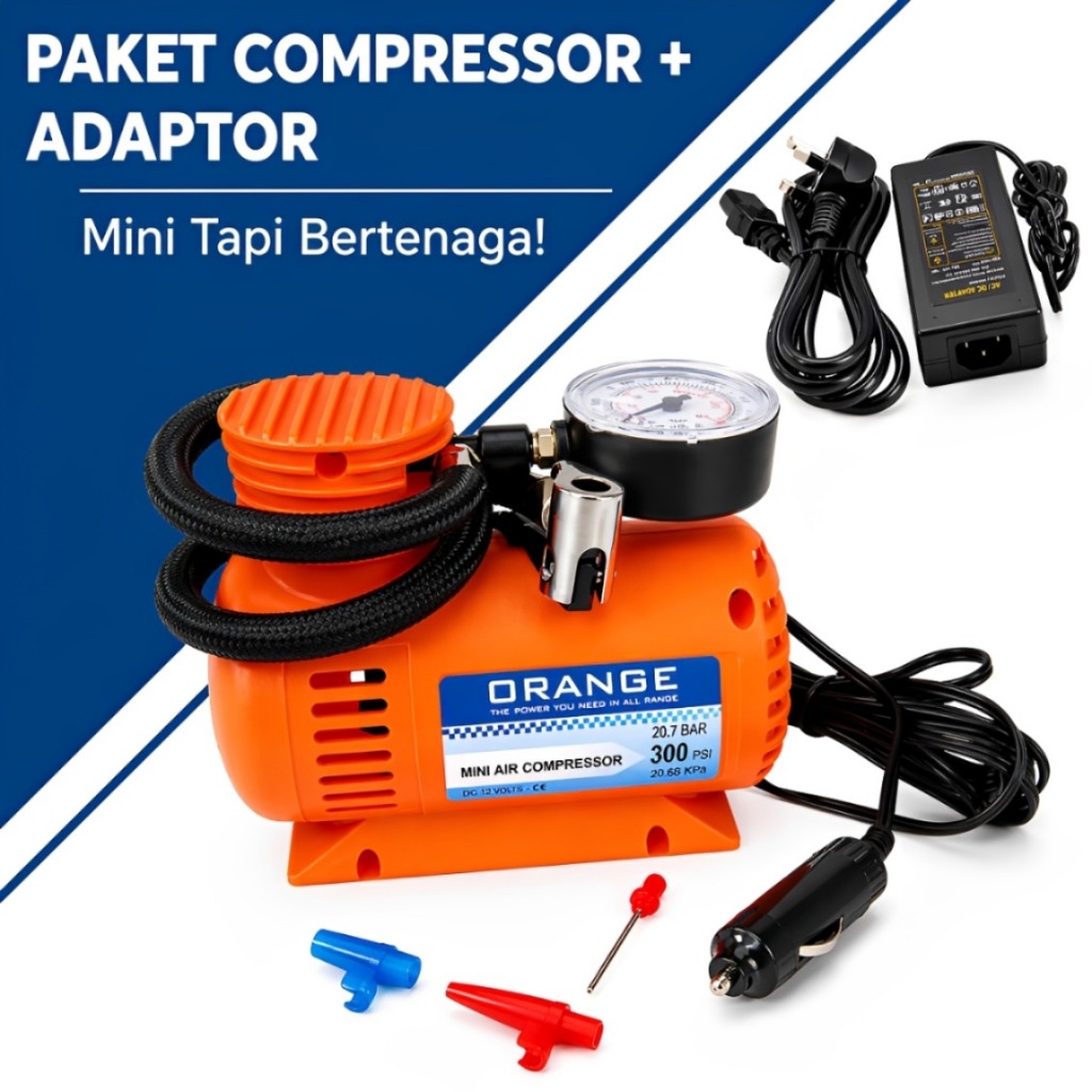 Jual Orange Kompresor Angin Mini Dc 12V Mini Air Compressor Paket ...