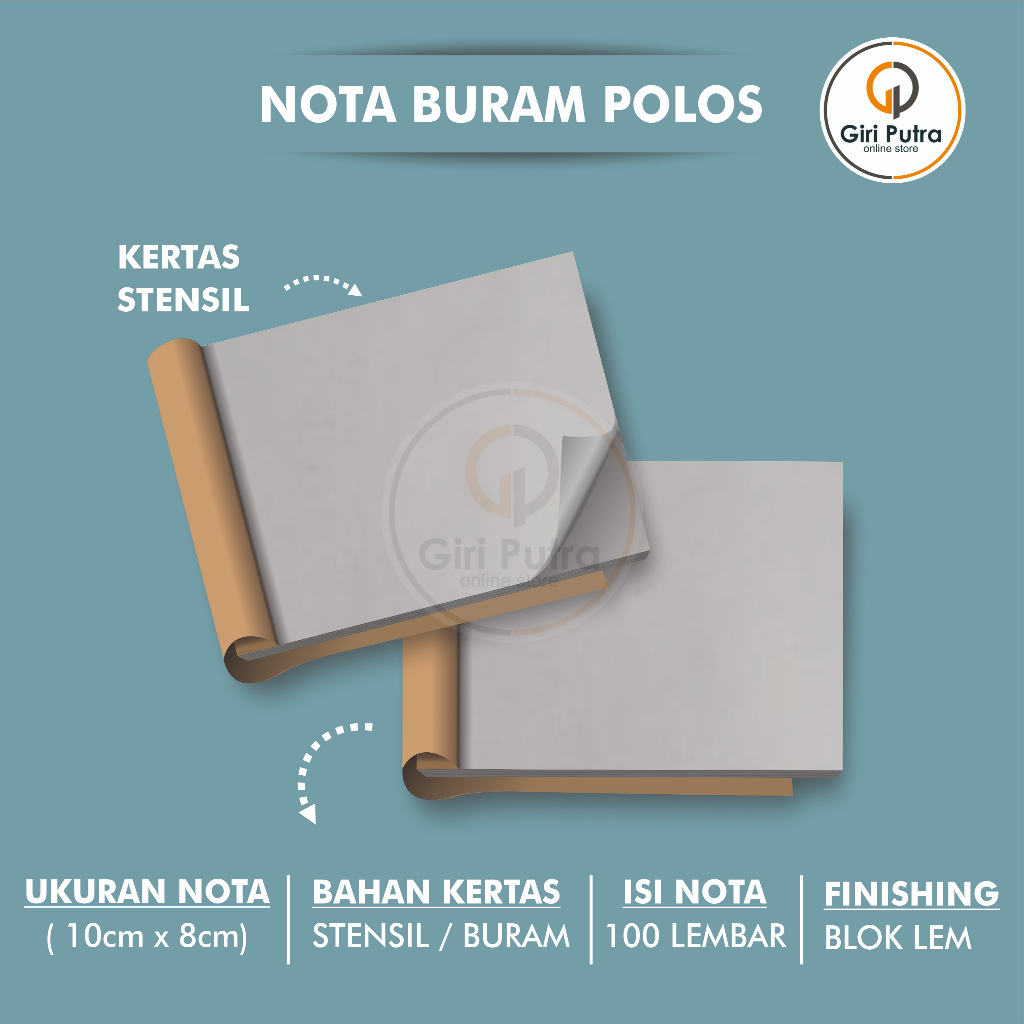 Jual Nota Stensil Kertas Buram / Nota Polos Ukuran 10 x 8 / Nota Polos ...