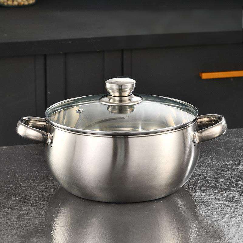 Panci Labu Sop Rebus Tutup Kaca Tebal Bahan Stainless Steel Anti Karat Ukuran 16 - foto 2