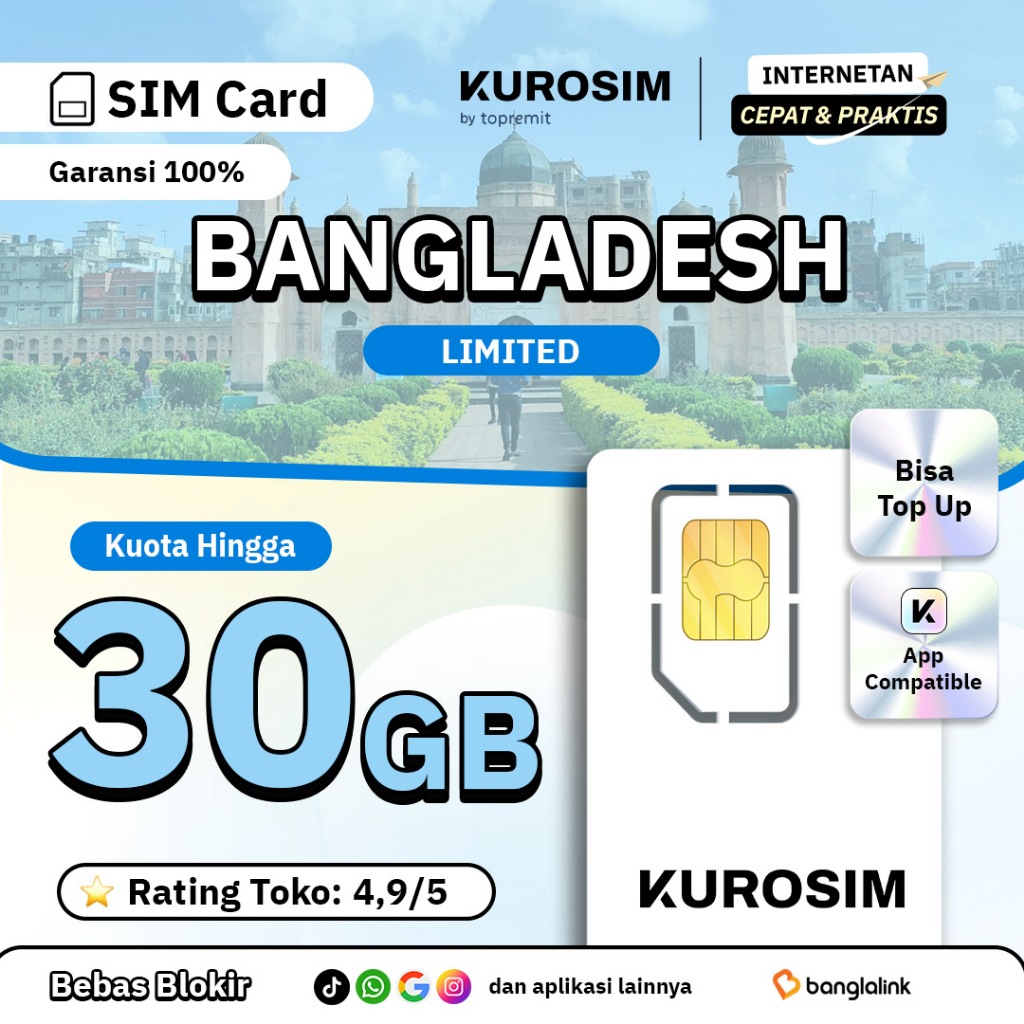 Jual Kartu SIM Bangladesh Kuota Besar KUROSIM | SIM Card Travel Dhaka ...