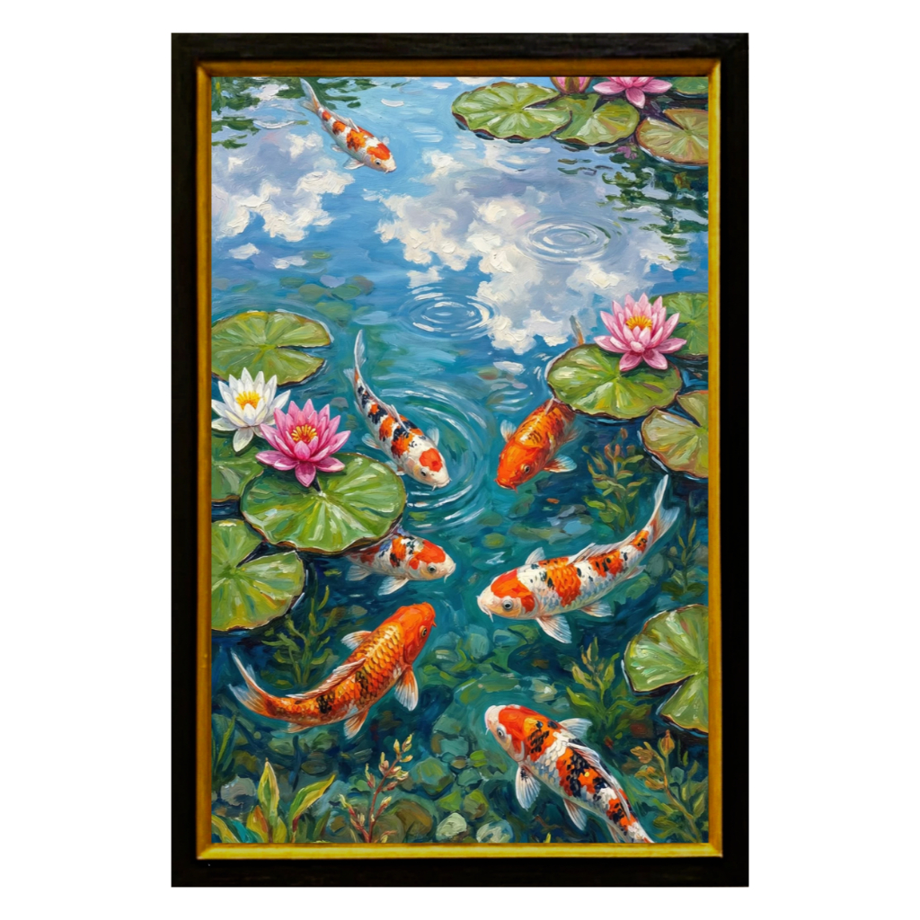Jual Hiasan Dinding Lukisan UK [47X65] Ikan Koi Aesthetic - Dekorasi ...