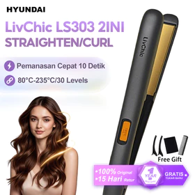 LivChic 2IN1 Catok Rambut Untuk Meluruskan Dan Keriting LS303 Ringan Alat Pengeriting