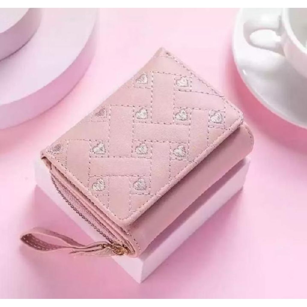 Jual Dompet Wanita Mini Lipat Multifungsi Dompet Kecil Kartu Uang Koin ...