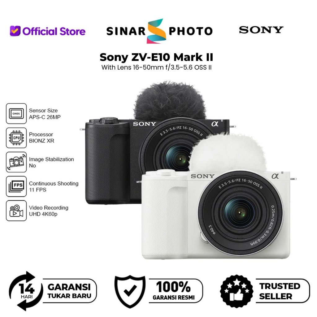 Jual Sony ZV-E10 II Kit 16-50mm II Mirrorless Camera Sony ZVE10 ZVE 10 ...