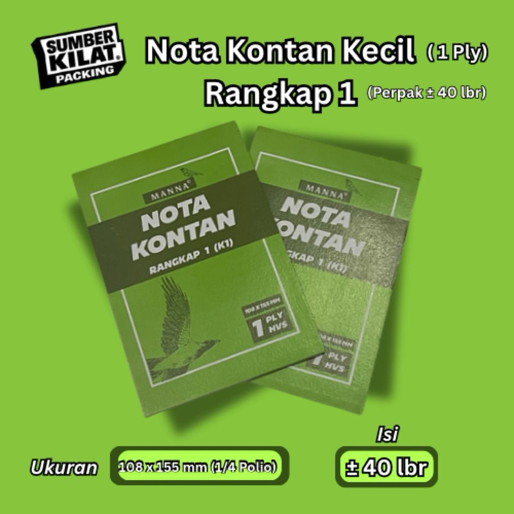 Jual NOTA KONTAN UK 1/4 POLOS 1 PLY PER-PCS | NOTA KONTAN POLOS 1 PLY ...