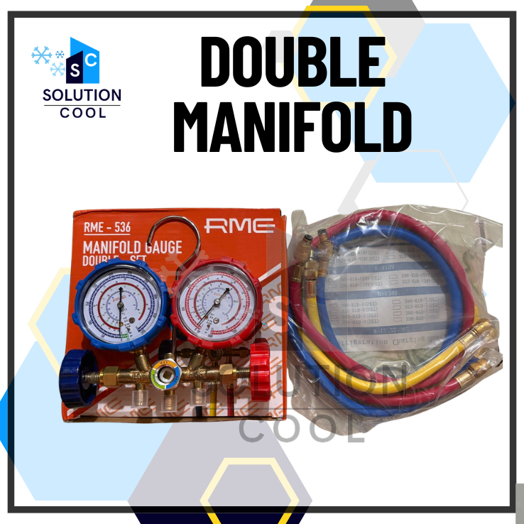 Jual Double Manifold AC Multi 500 - 800psi R22 R32 R410 / Manifold AC ...