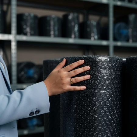 Bubble Wrap Hitam Bening 125cm x 50m