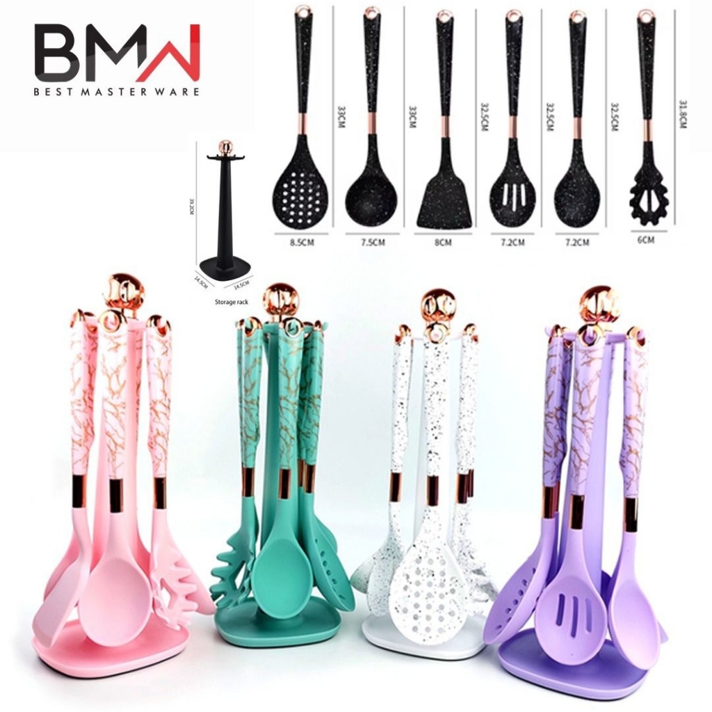 Spatula Silicone Motif Set Tahan Panas Sutil Penggorengan Anti Leleh kitchen set silicone