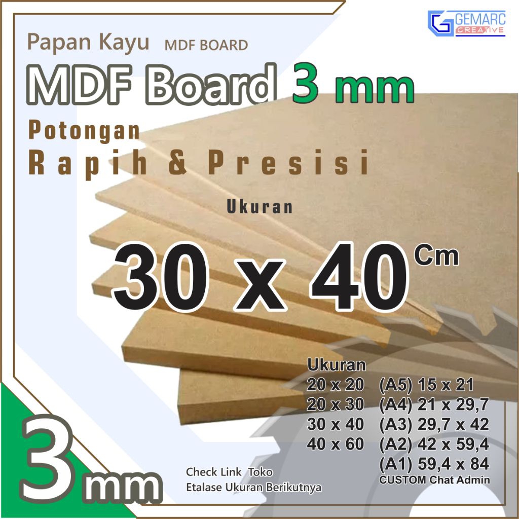 Jual Mdf 3mm - Ukuran 30x40cm | Shopee Indonesia
