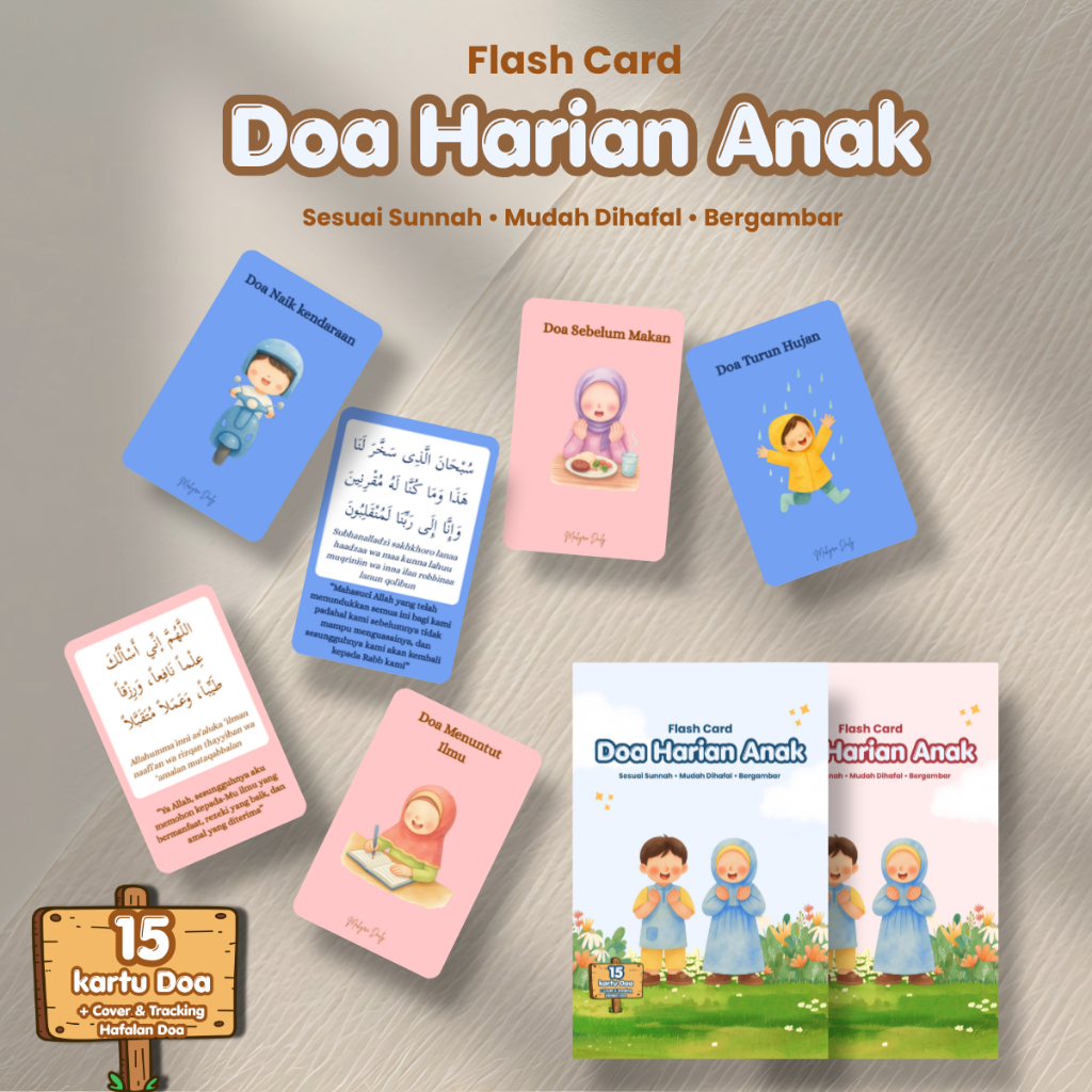 Jual Flash Card Doa Harian Anak 15 Kartu Doa + tracking Hafalan Doa ...