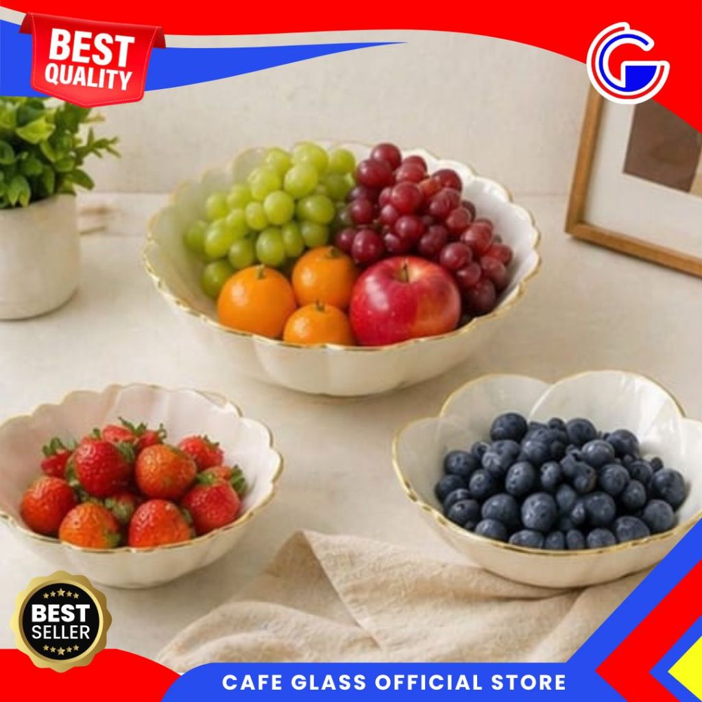 Keranjang Buah Plastik Aesthetic - Nampan Gold Takawa - Tempat Buah Elegant - Wadah Saji Kue Buah