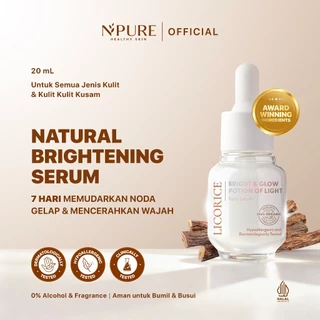 NPURE Licorice Bright & Glow Potion Of Light Face Serum 20ml / Potion of Light / Brightening Serum / Serum Brightening / Wajah Cerah Glowing Flek Hitam / Aman Bumil Busui