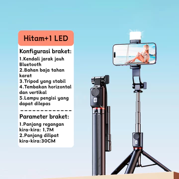 TRBEST Portable Tongsis Tripod 3 In 1 Bluetooth Remote Control Flexible 170CM Tongsis Selfie