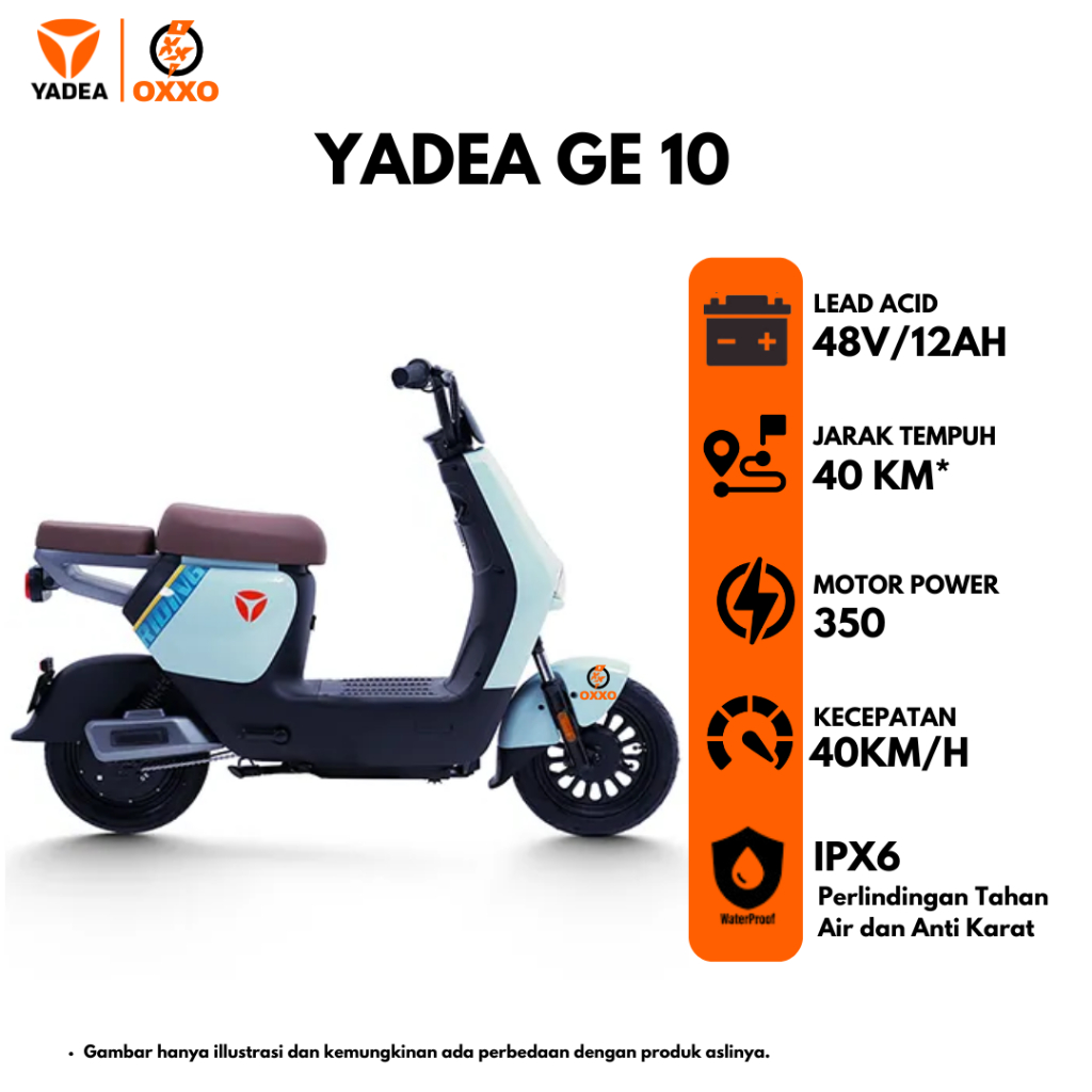 (OFFICIAL) YADEA GE10 SEPEDA LISTRIK WATERPROOF GARANSI RESMI