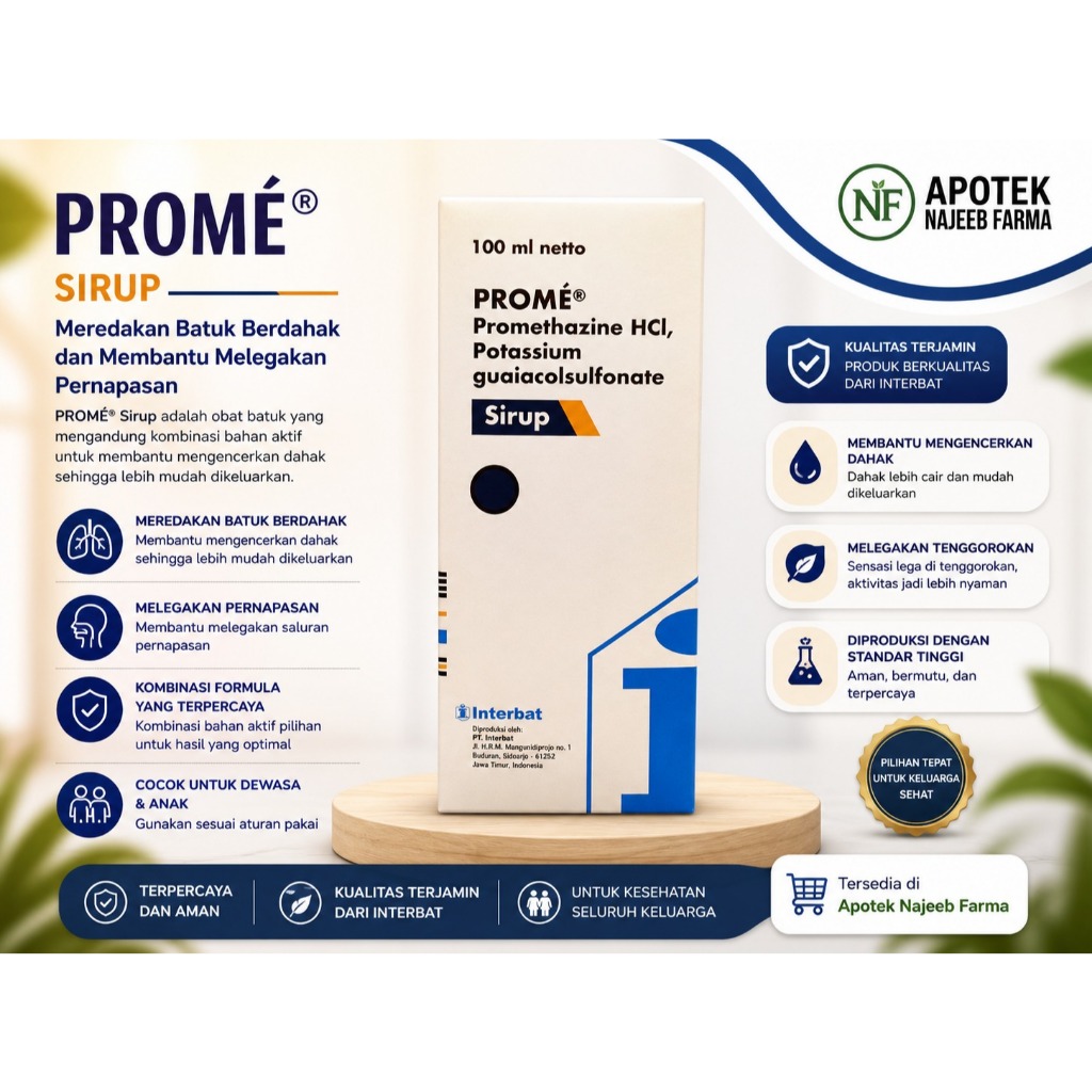 Jual Promé Sirup 100ml Interbat, Obat Batuk Berdahak, Melegakan ...