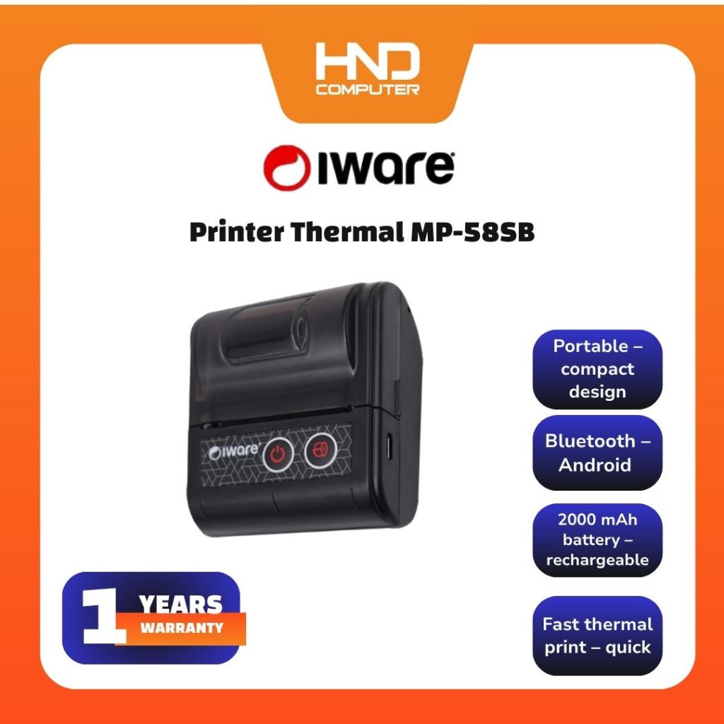Jual Iware MP58SB Mini Mobile Printer Bluetooth 58mm MP 58SB RPP02N ...