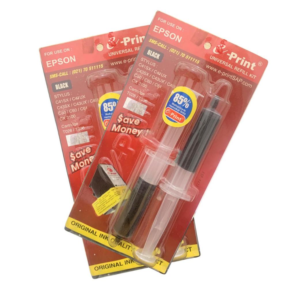 E-PRINT - Tinta Refill Kit Blister Printer Epson Suntikan - Set (2)