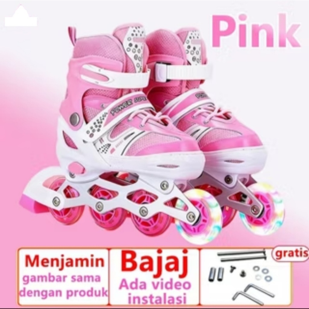 Jual POWER SUPERB Sepatu Roda Anak umur 3-15 tahun Fullset Helm dan ...