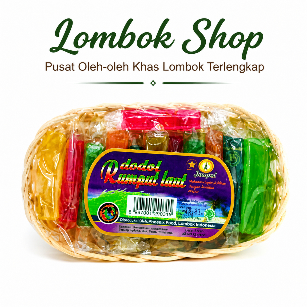 Jual Dodol Rumput Laut Phoenix Khas Lombok Keranjang 160 Gram | Shopee ...
