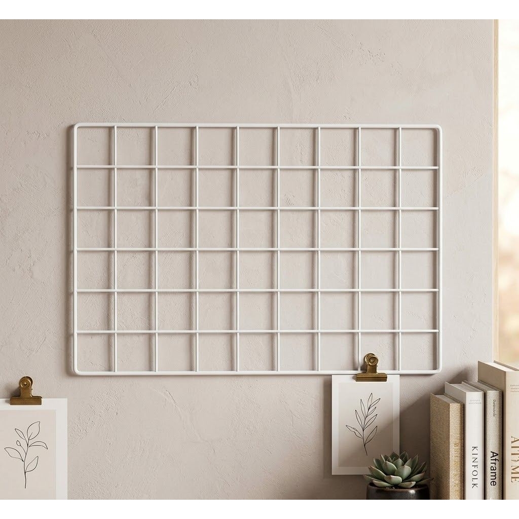 Jual Hiasan Dinding Grid Wire Mesh ukuran 30cm x 50cm Warna Putih ...