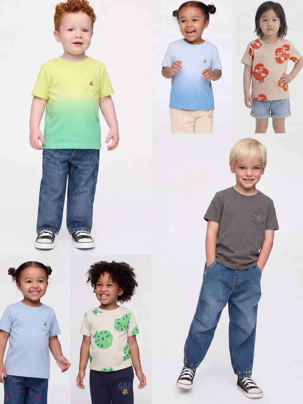 Kaos Lengan Pendek Anak Unisex Cewe Cowo GP Mix & Match Pocket T-Shirt - 2341