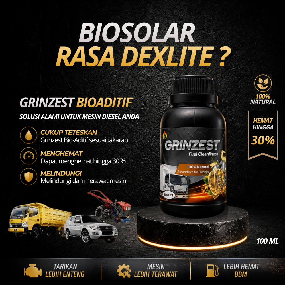 Jual GRINZEST Aditif Biosolar Mesin Diesel 100ml / Hemat Biosolar B40 ...