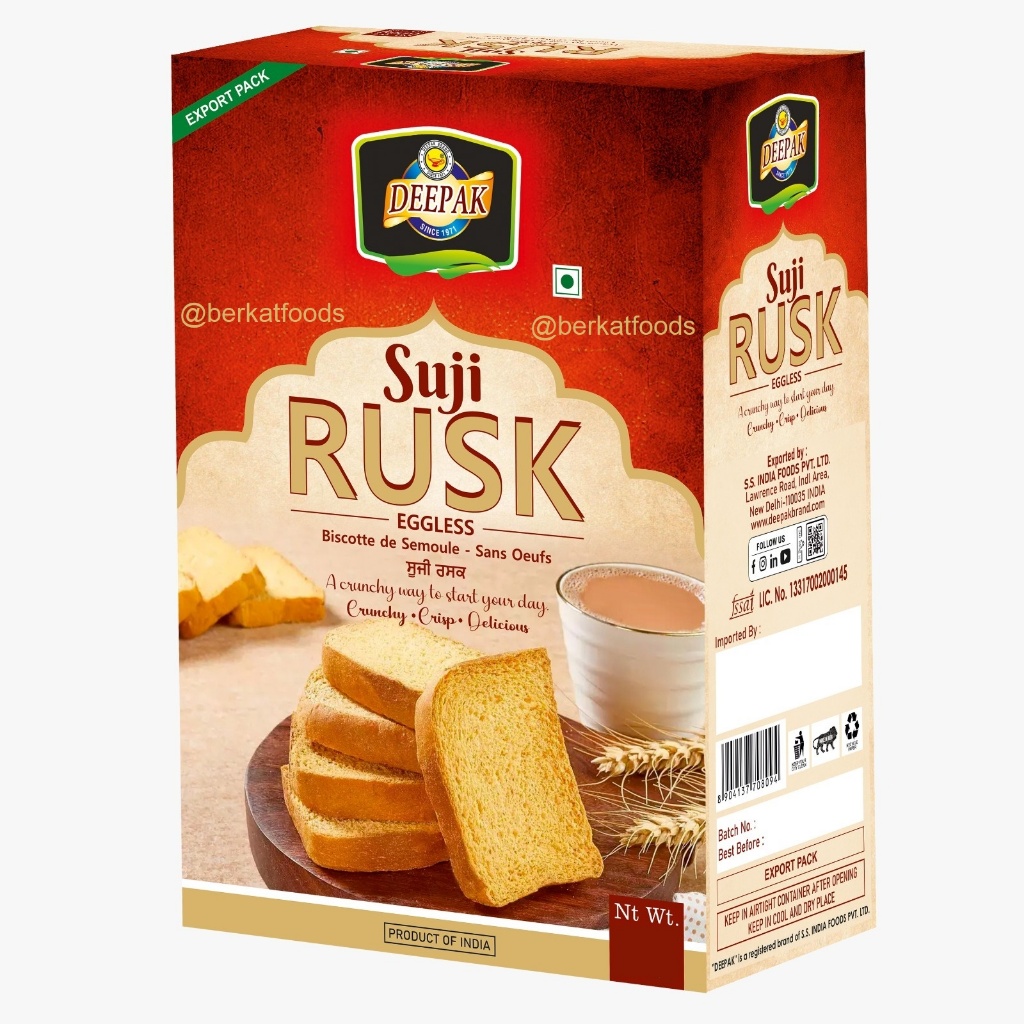 Jual Suji Rusk Eggless Deepak / Roti Bagelen Vegetarian Crunchy Gandum ...