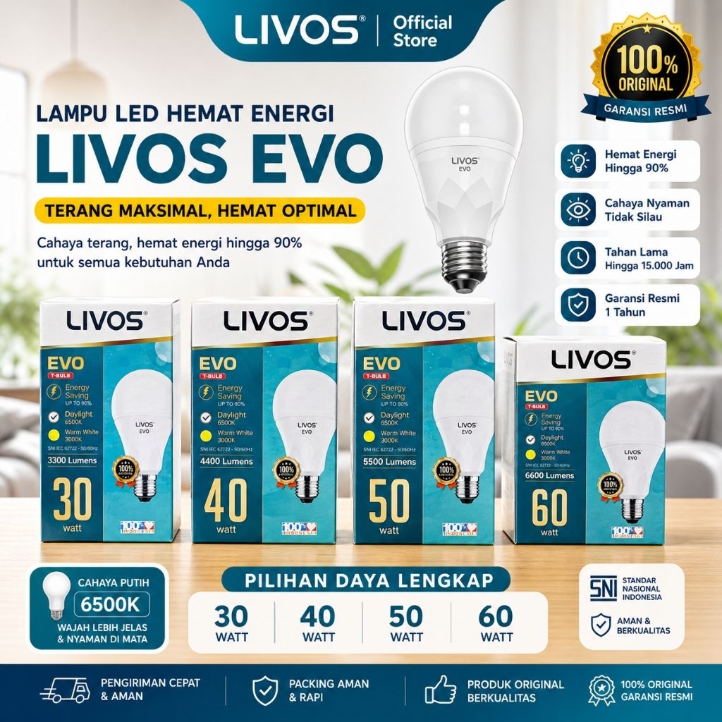 Jual LAMPU LED LIVOS EVO T BULB 60 WATT TERBARU BERKUALITAS | Shopee ...