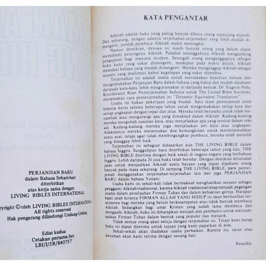 Jual FIRMAN ALLAH YANG HIDUP (Kitab Suci INJIL/ Perjanjian Baru) Dalam ...
