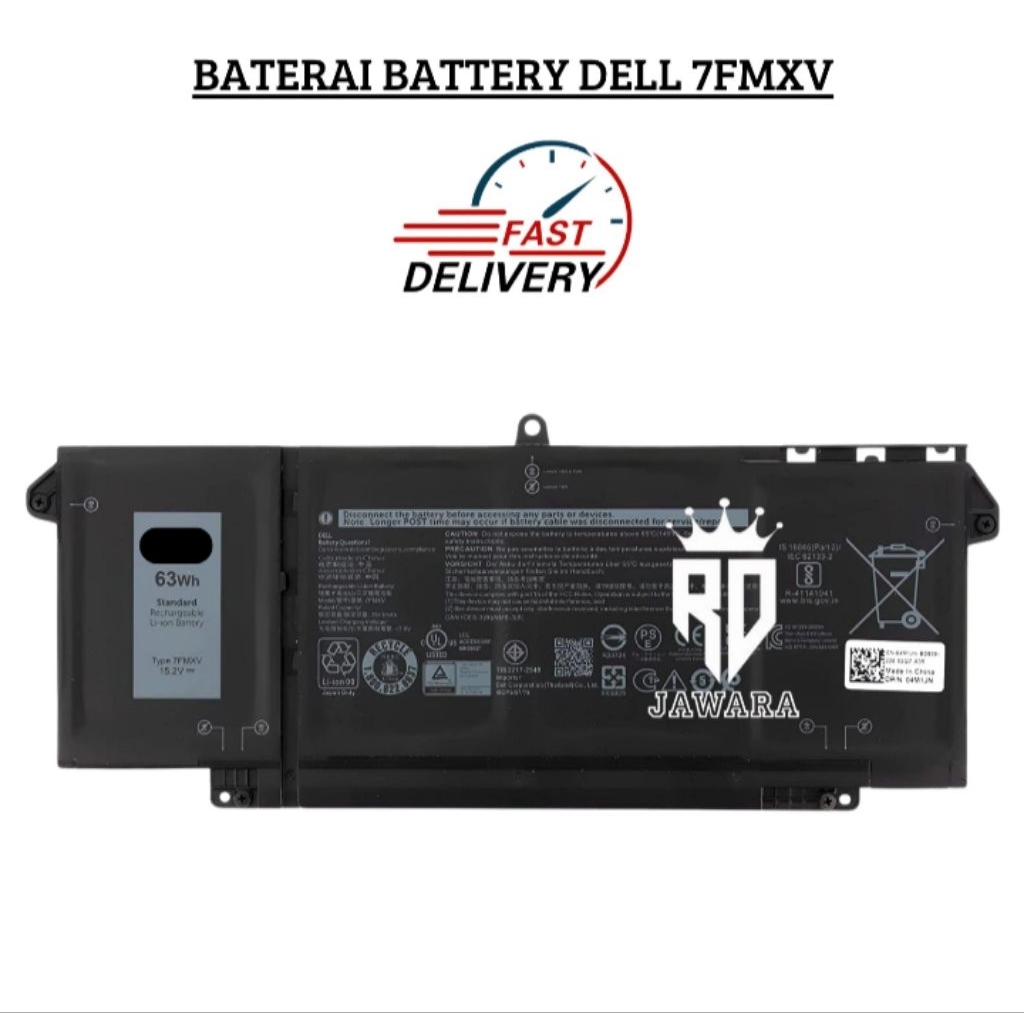 Jual 7FMXV LAPTOP BATTERY FOR DELL LATITUDE 5320 7320 7420 7520 2 in 1 ...